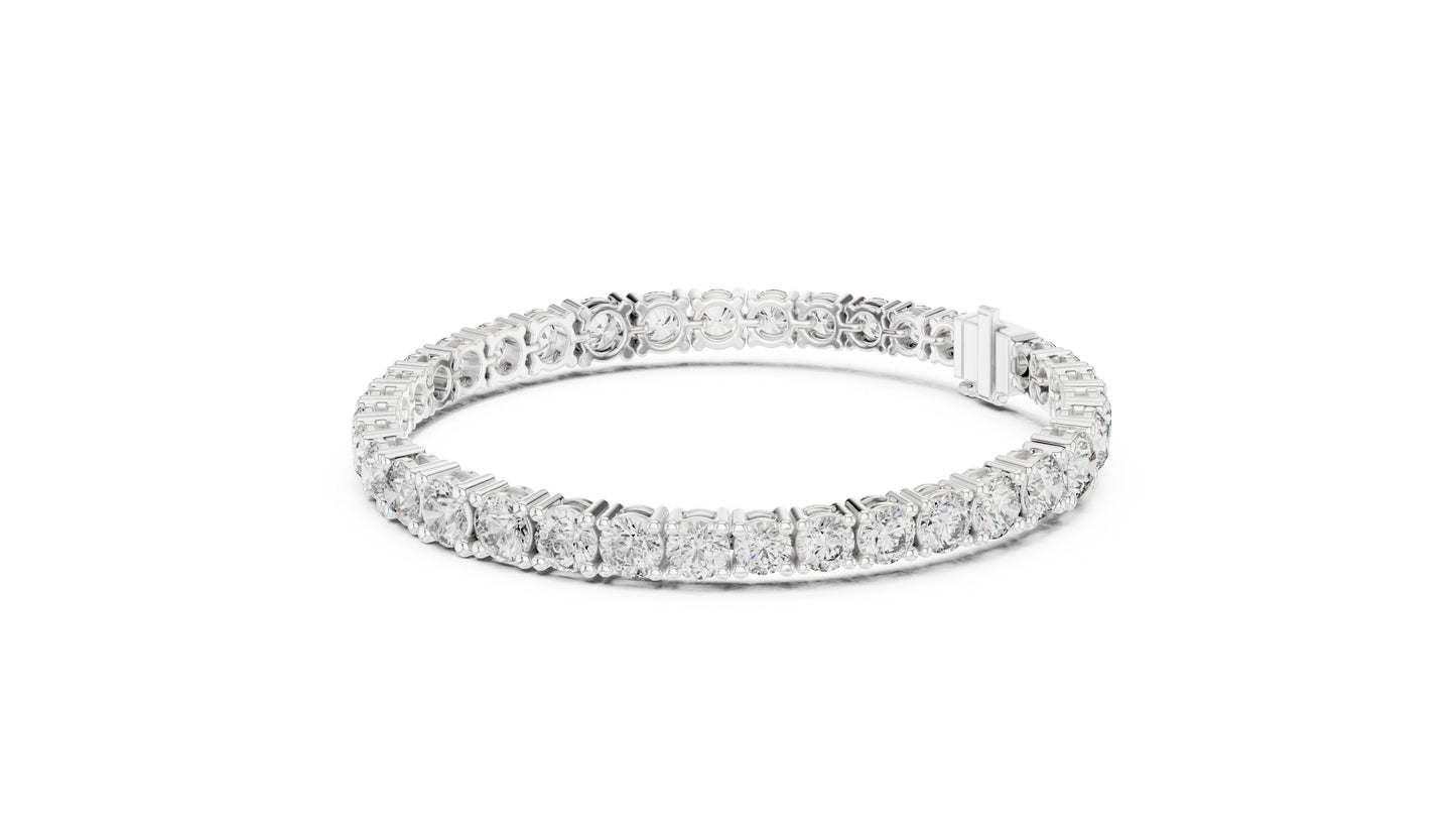 14k Rose Gold Round Lab-Grown Diamond Everyday Wear Bracelet for Women | Pure Carat