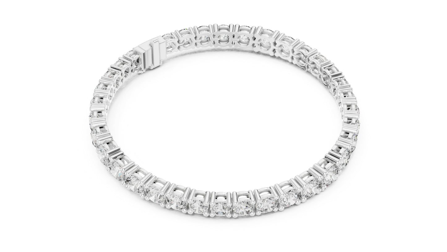 14k Rose Gold Round Lab-Grown Diamond Everyday Wear Bracelet for Women | Pure Carat