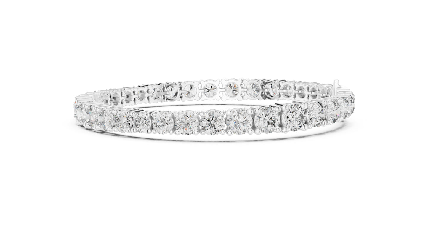 14k Rose Gold Round Lab-Grown Diamond Everyday Wear Bracelet for Women | Pure Carat