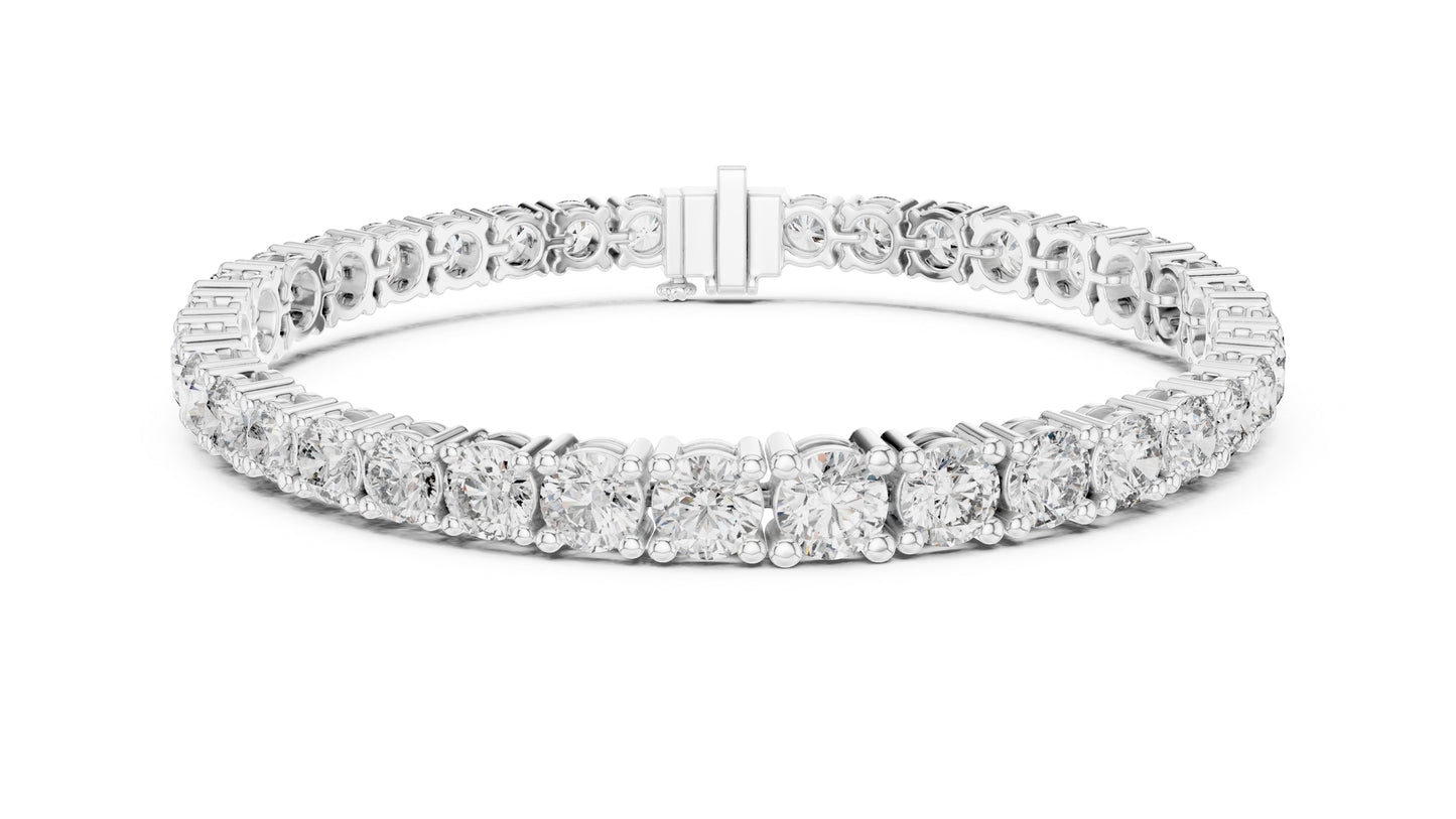 14k Rose Gold Round Lab-Grown Diamond Everyday Wear Bracelet for Women | Pure Carat