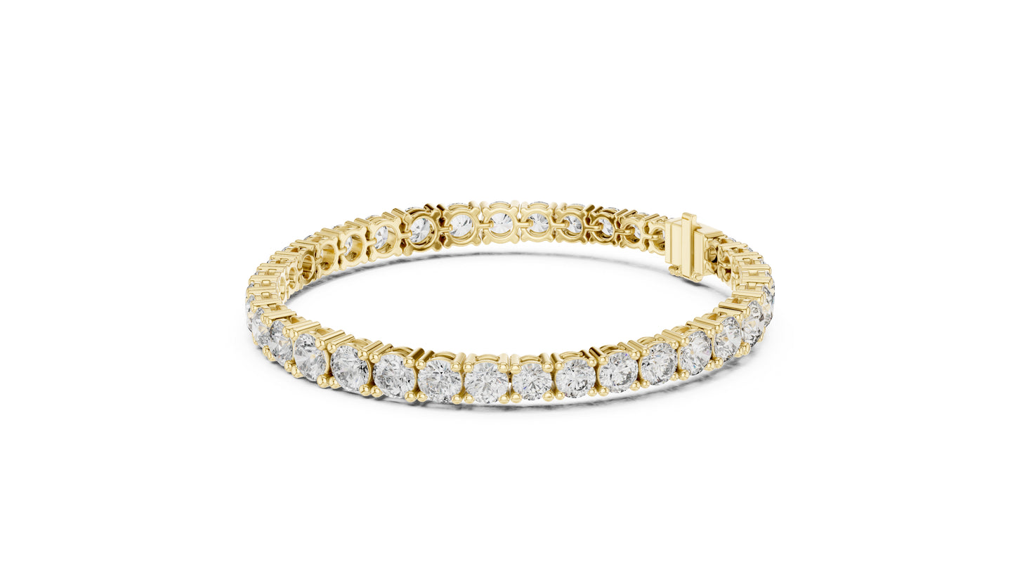14k Rose Gold Round Lab-Grown Diamond Everyday Wear Bracelet for Women | Pure Carat