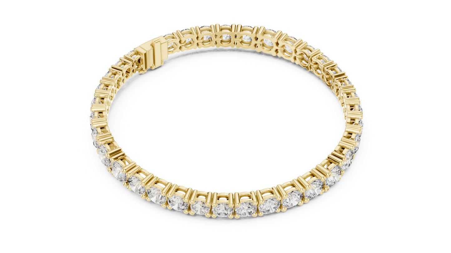 14k Rose Gold Round Lab-Grown Diamond Everyday Wear Bracelet for Women | Pure Carat