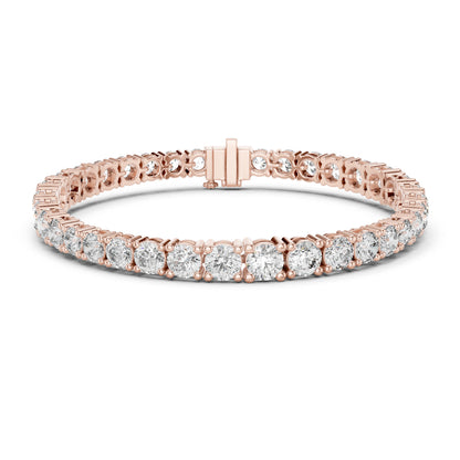 14k Rose Gold Round Lab-Grown Diamond Everyday Wear Bracelet for Women | Pure Carat