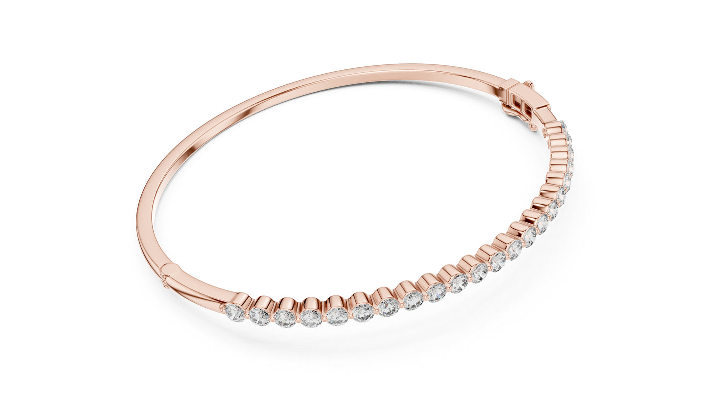 Pure Carat 18K Yellow Gold Round Cut Lab-Grown Diamond Bracelet – Women’s Party Wear