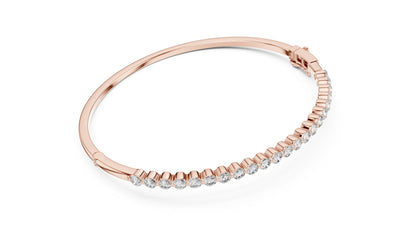 Pure Carat 18K Yellow Gold Round Cut Lab-Grown Diamond Bracelet – Women’s Party Wear