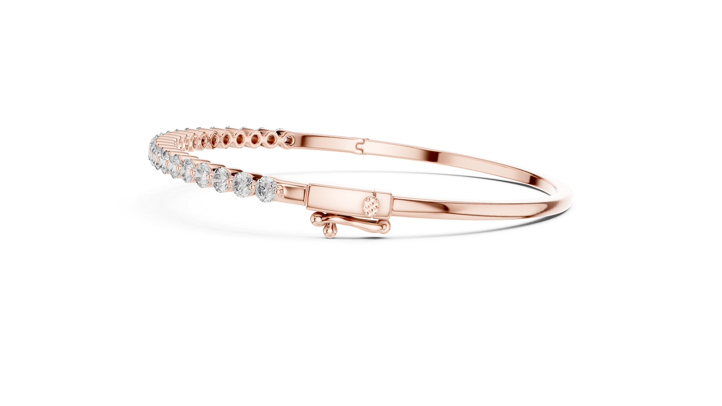 Pure Carat 18K Yellow Gold Round Cut Lab-Grown Diamond Bracelet – Women’s Party Wear