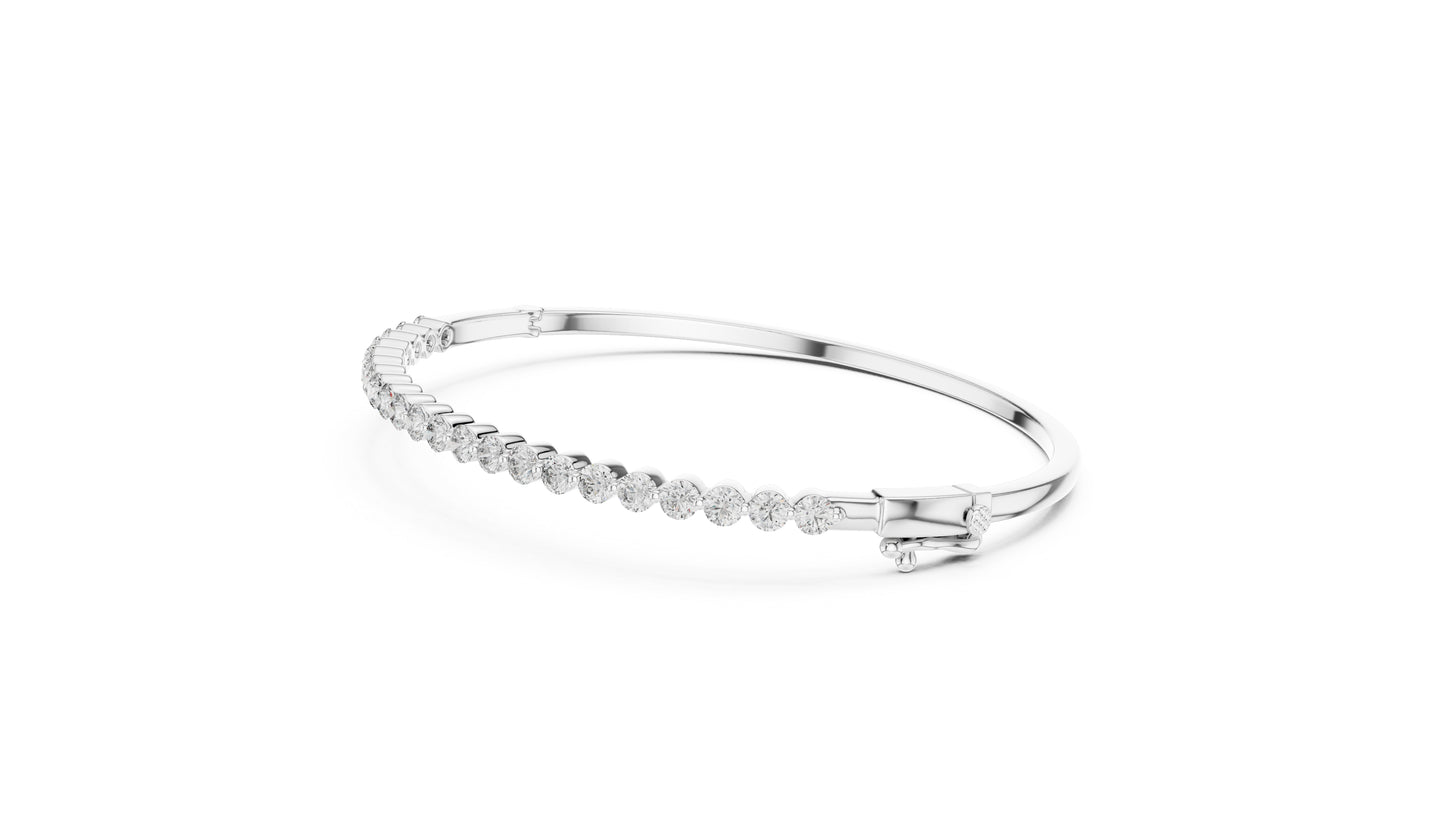 Pure Carat 18K Yellow Gold Round Cut Lab-Grown Diamond Bracelet – Women’s Party Wear