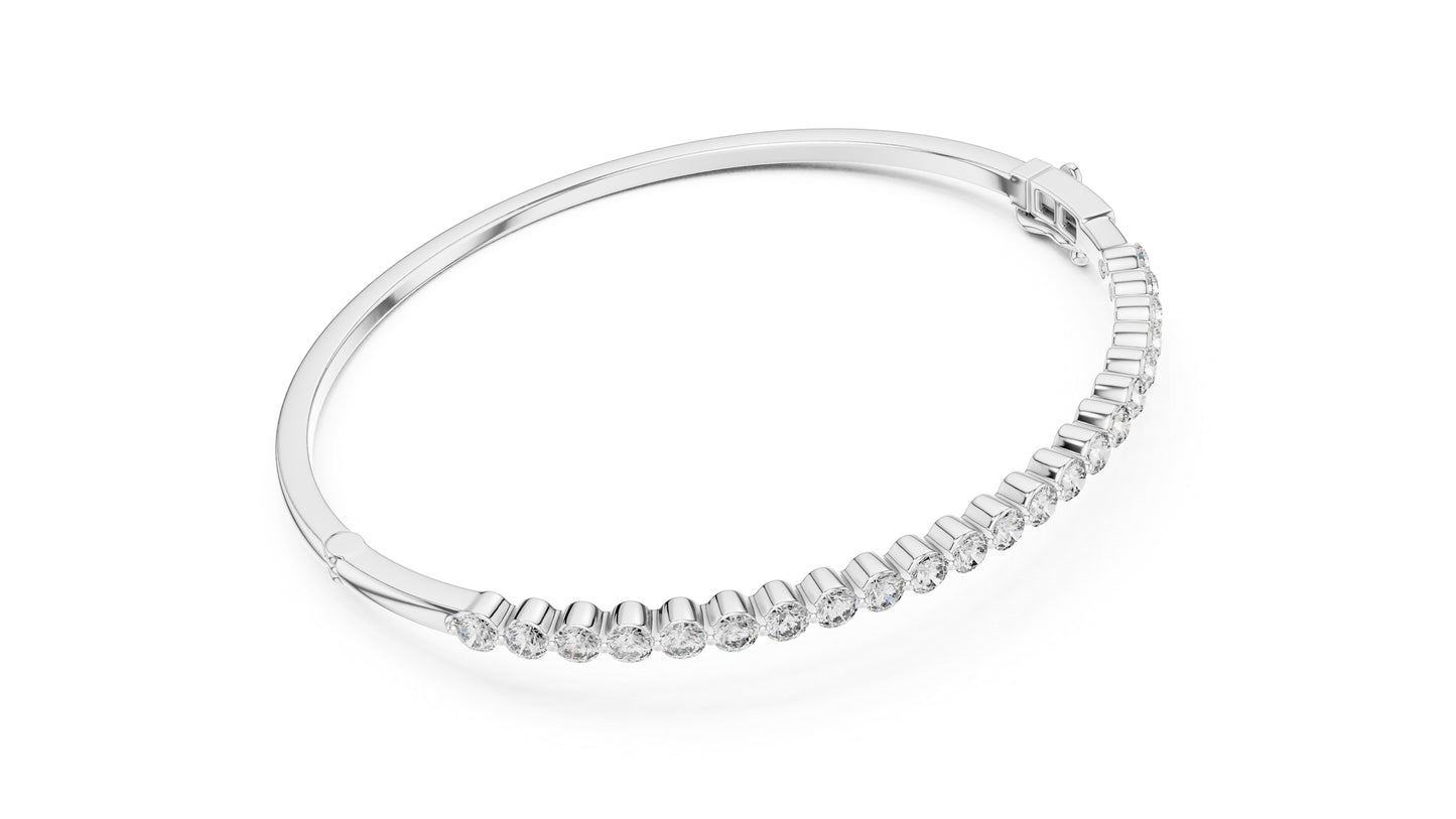 Pure Carat 18K Yellow Gold Round Cut Lab-Grown Diamond Bracelet – Women’s Party Wear