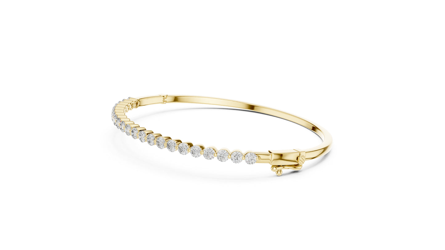 Pure Carat 18K Yellow Gold Round Cut Lab-Grown Diamond Bracelet – Women’s Party Wear