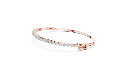 Pure Carat 18K Yellow Gold Round Cut Lab-Grown Diamond Bracelet – Women’s Party Wear