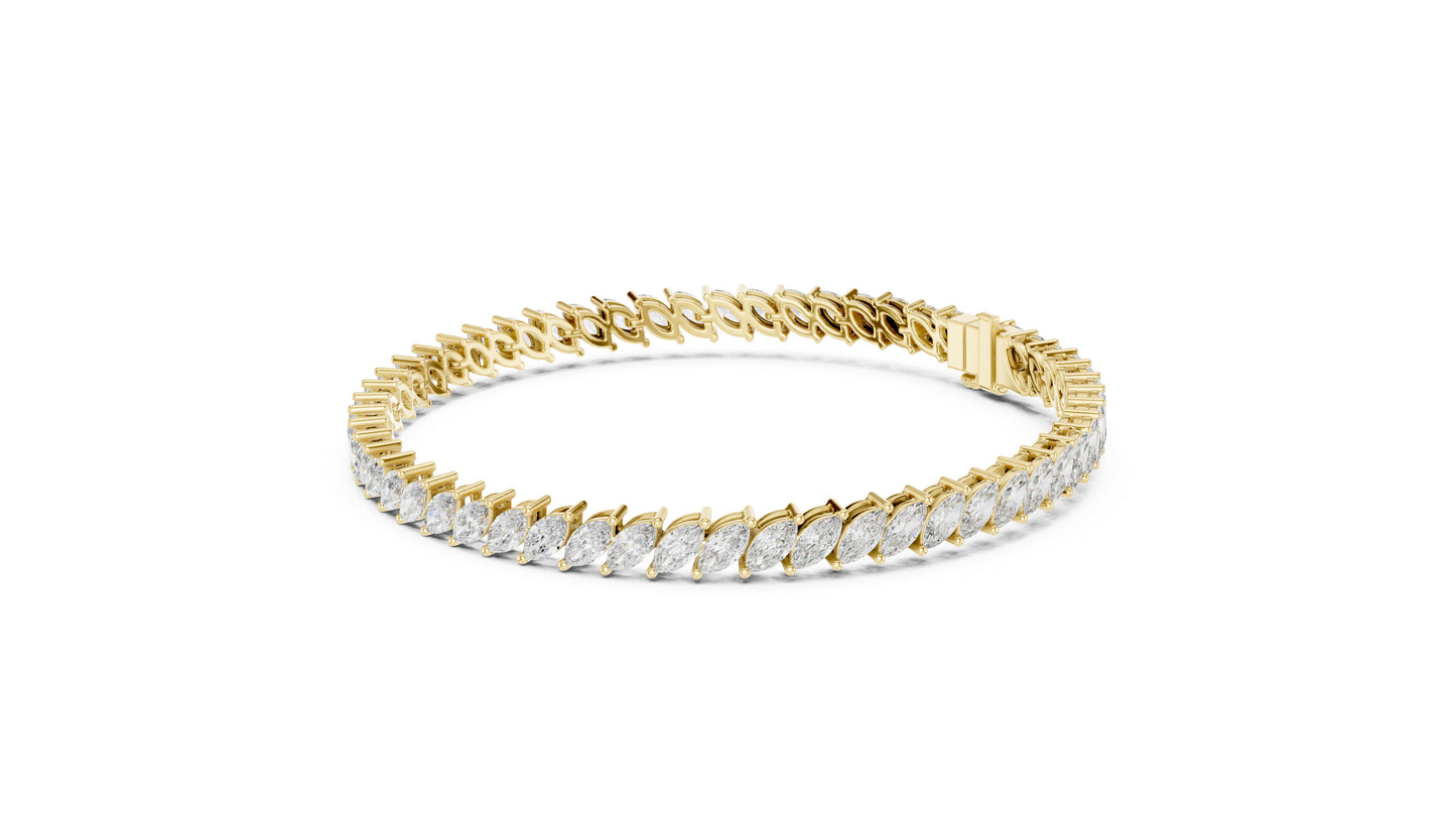 14k Yellow Gold Round Lab-Grown Diamond Office Wear Bracelet for Women | Pure Carat