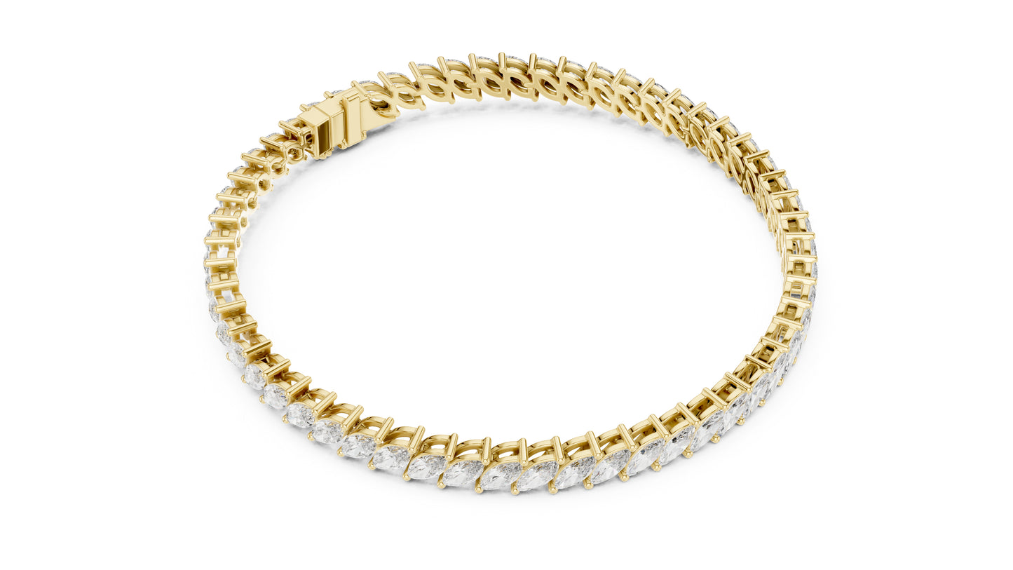 14k Yellow Gold Round Lab-Grown Diamond Office Wear Bracelet for Women | Pure Carat