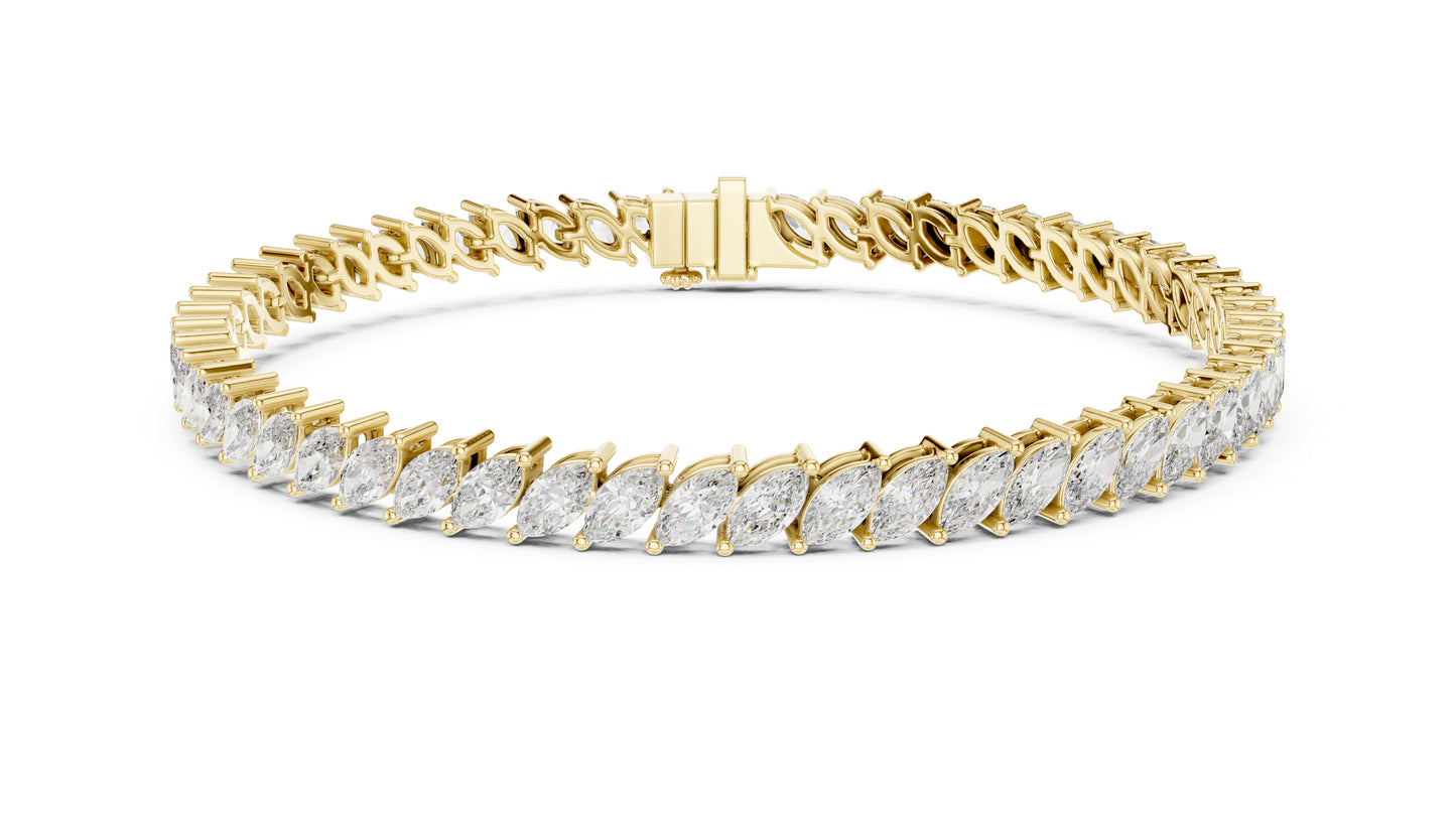 14k Yellow Gold Round Lab-Grown Diamond Office Wear Bracelet for Women | Pure Carat