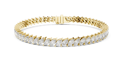 14k Yellow Gold Round Lab-Grown Diamond Office Wear Bracelet for Women | Pure Carat