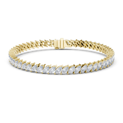14k Yellow Gold Round Lab-Grown Diamond Office Wear Bracelet for Women | Pure Carat