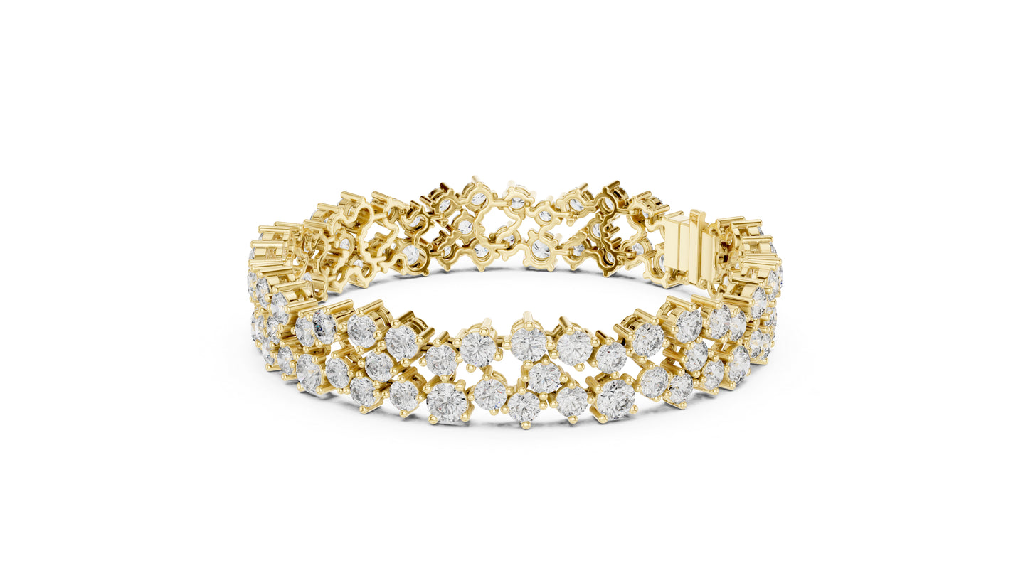 18k Yellow Gold Pear/Oval/Marquise/Emerald Lab-Grown Diamond Anniversary Bracelet | Pure Carat