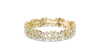 18k Yellow Gold Pear/Oval/Marquise/Emerald Lab-Grown Diamond Anniversary Bracelet | Pure Carat