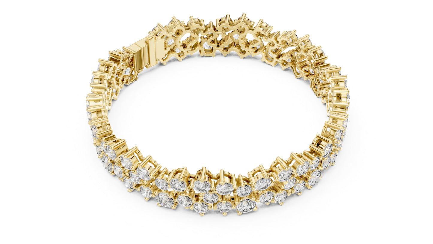 18k Yellow Gold Pear/Oval/Marquise/Emerald Lab-Grown Diamond Anniversary Bracelet | Pure Carat