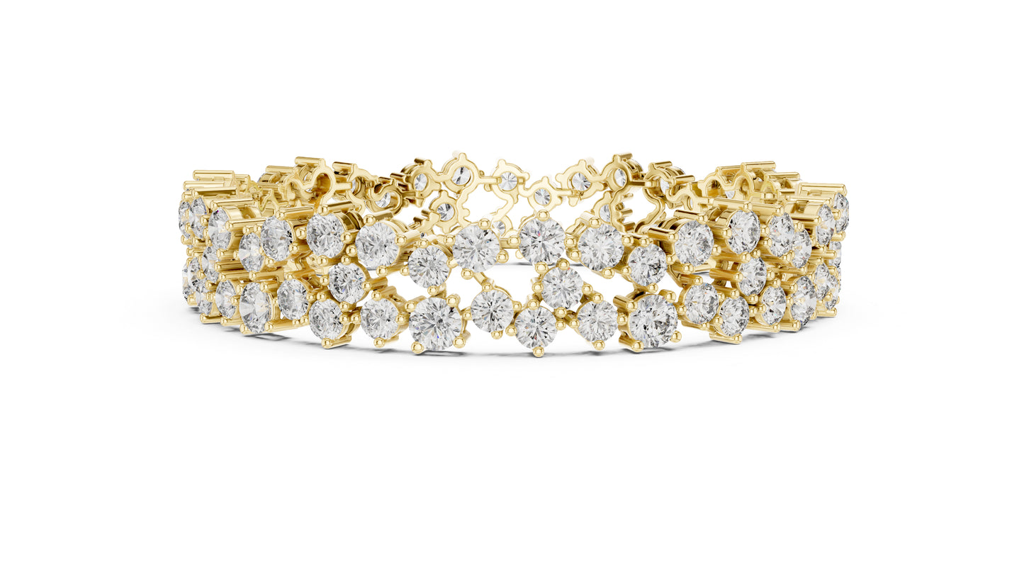 18k Yellow Gold Pear/Oval/Marquise/Emerald Lab-Grown Diamond Anniversary Bracelet | Pure Carat