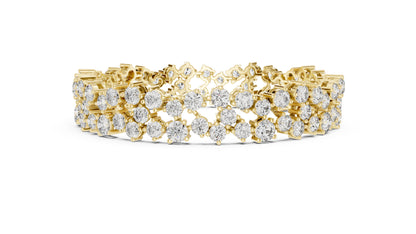 18k Yellow Gold Pear/Oval/Marquise/Emerald Lab-Grown Diamond Anniversary Bracelet | Pure Carat
