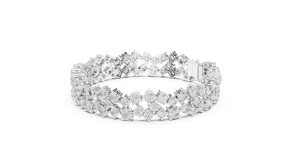 18k Yellow Gold Pear/Oval/Marquise/Emerald Lab-Grown Diamond Anniversary Bracelet | Pure Carat