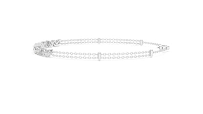 14k Rose Gold Round Lab-Grown Diamond Everyday Wear Bracelet for Women | Pure Carat