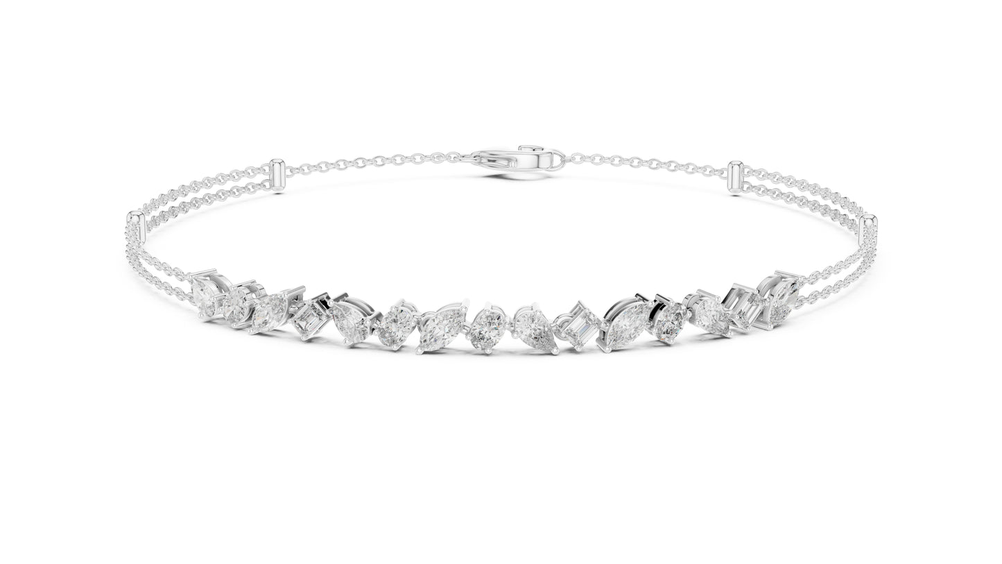 14k Rose Gold Round Lab-Grown Diamond Everyday Wear Bracelet for Women | Pure Carat