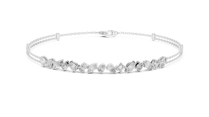 14k Rose Gold Round Lab-Grown Diamond Everyday Wear Bracelet for Women | Pure Carat