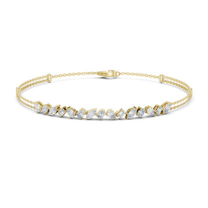 14k Rose Gold Round Lab-Grown Diamond Everyday Wear Bracelet for Women | Pure Carat
