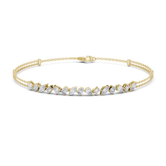 14k Rose Gold Round Lab-Grown Diamond Everyday Wear Bracelet for Women | Pure Carat