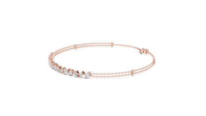 14k Rose Gold Round Lab-Grown Diamond Everyday Wear Bracelet for Women | Pure Carat