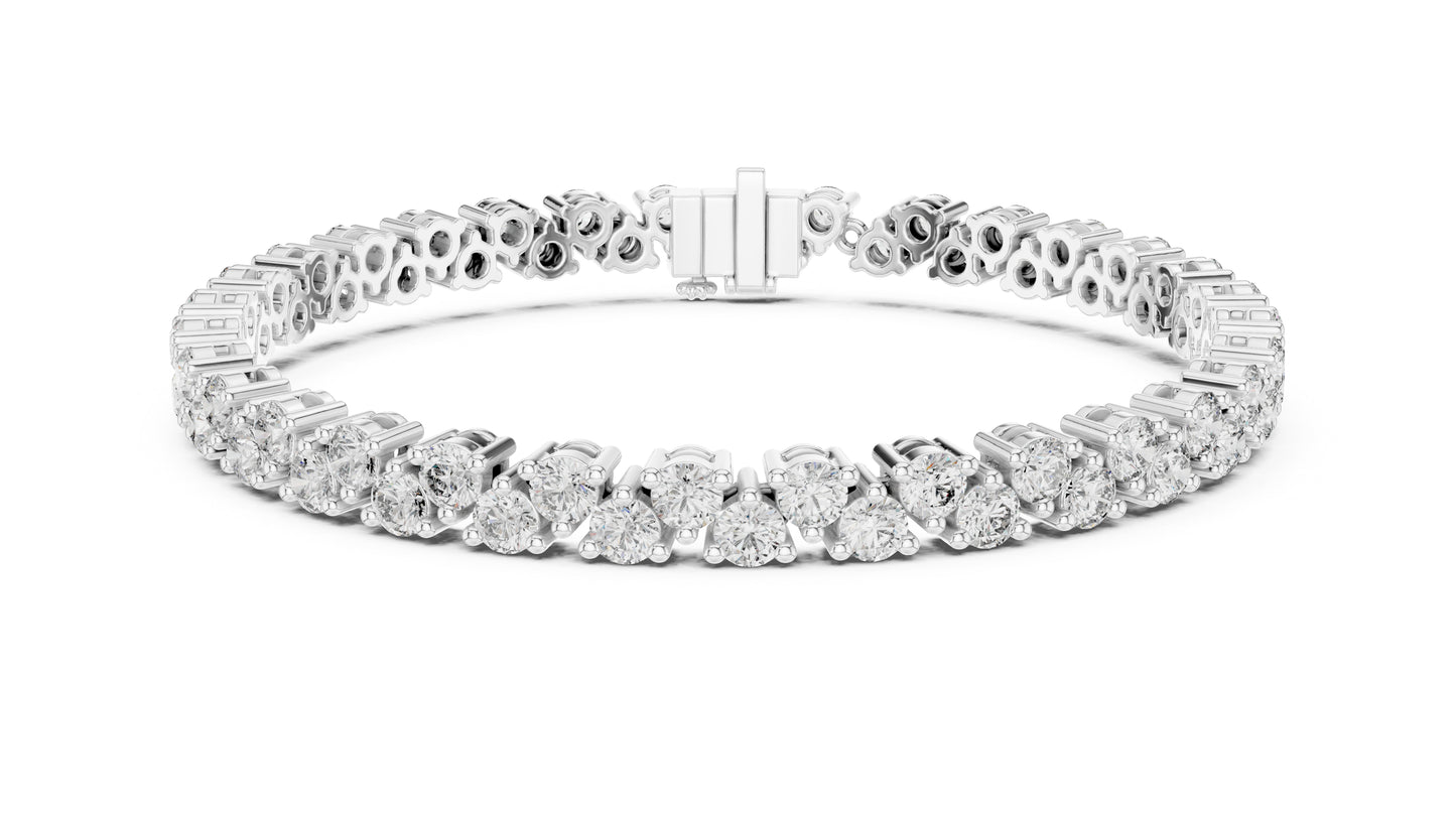 14k Rose Gold Round Lab-Grown Diamond Everyday Wear Bracelet for Women | Pure Carat
