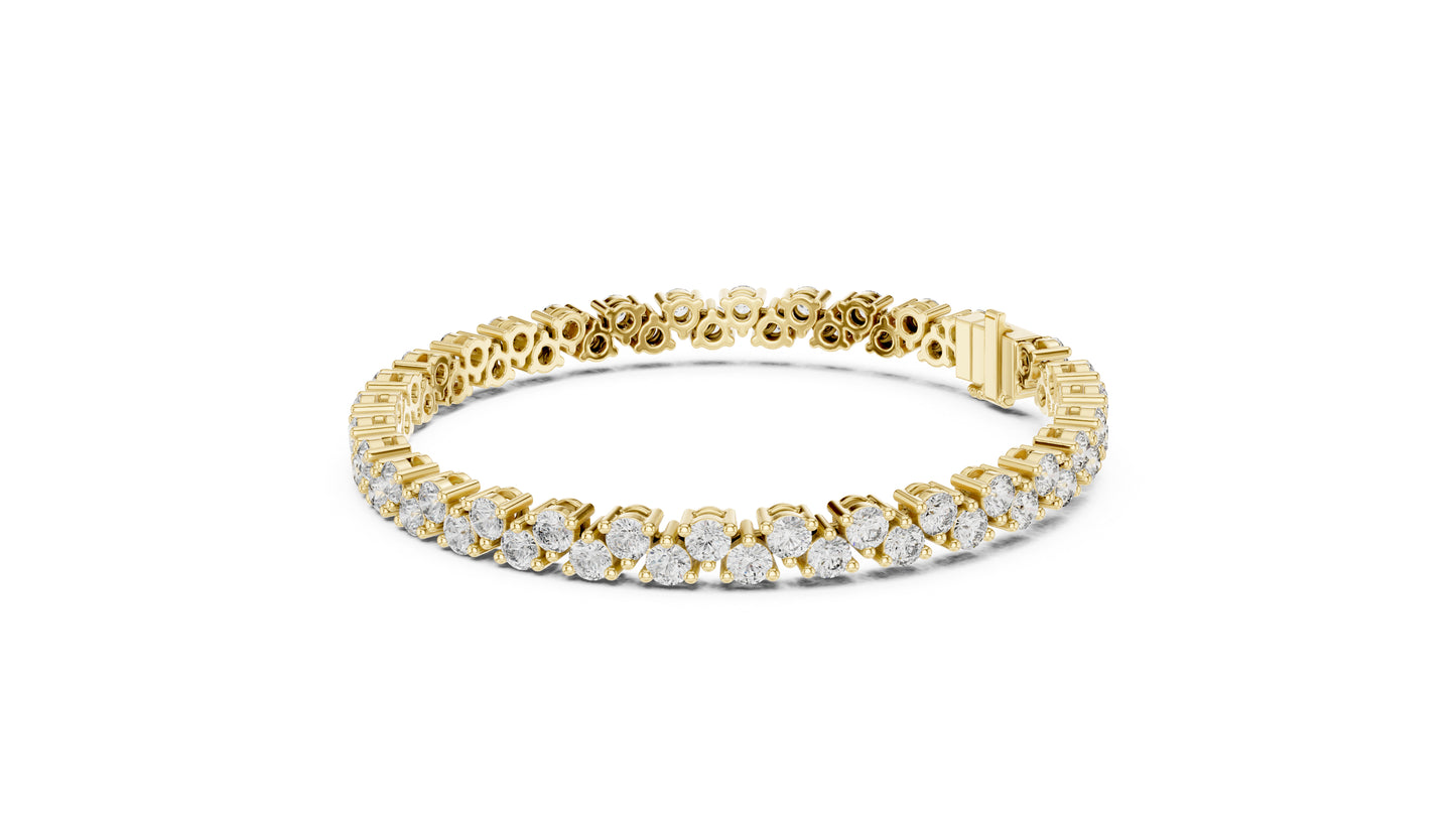 14k Rose Gold Round Lab-Grown Diamond Everyday Wear Bracelet for Women | Pure Carat