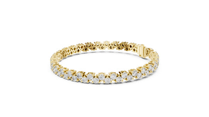 14k Rose Gold Round Lab-Grown Diamond Everyday Wear Bracelet for Women | Pure Carat
