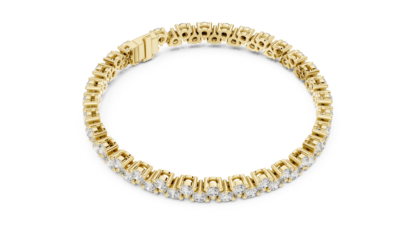 14k Rose Gold Round Lab-Grown Diamond Everyday Wear Bracelet for Women | Pure Carat