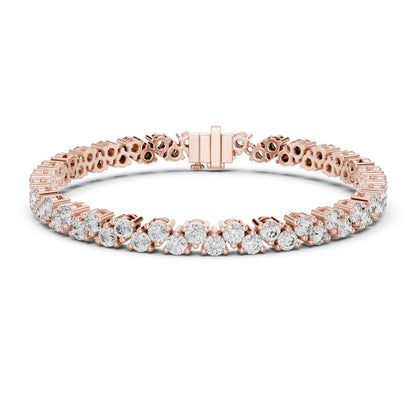 14k Rose Gold Round Lab-Grown Diamond Everyday Wear Bracelet for Women | Pure Carat