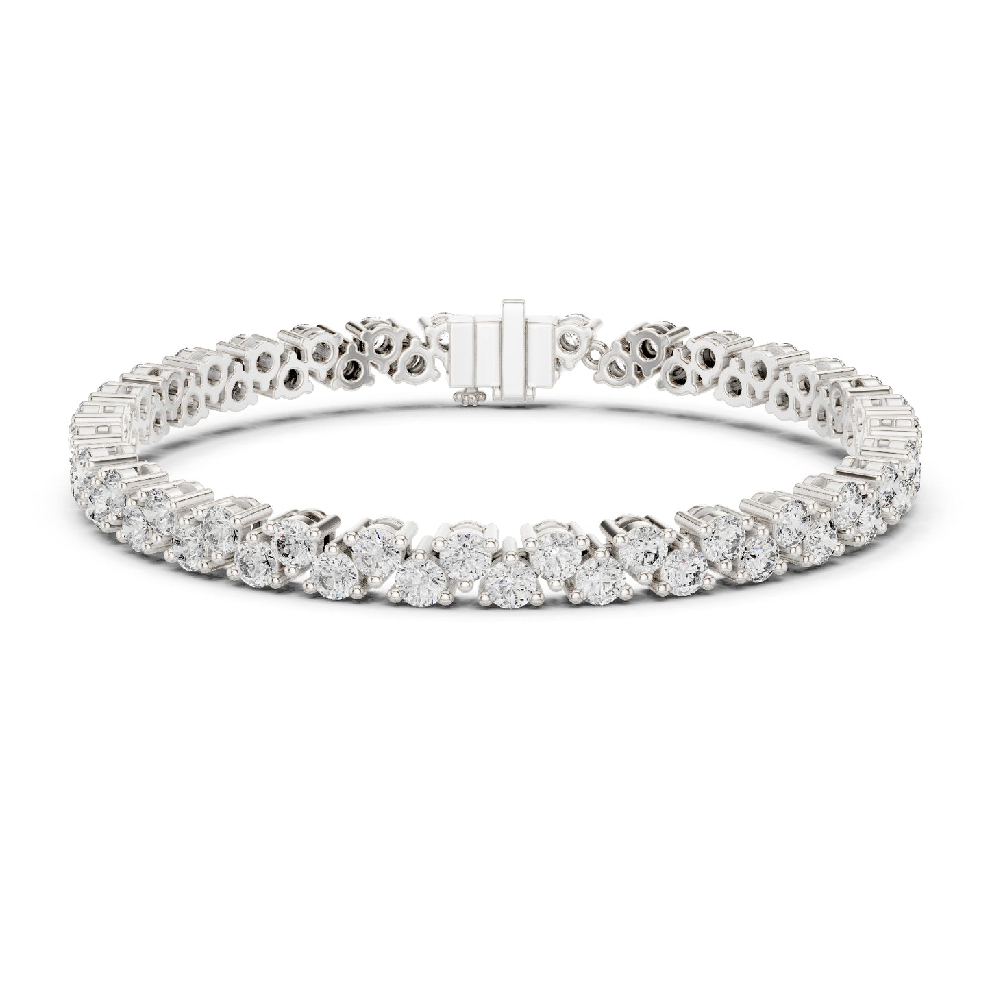 14k Rose Gold Round Lab-Grown Diamond Everyday Wear Bracelet for Women | Pure Carat