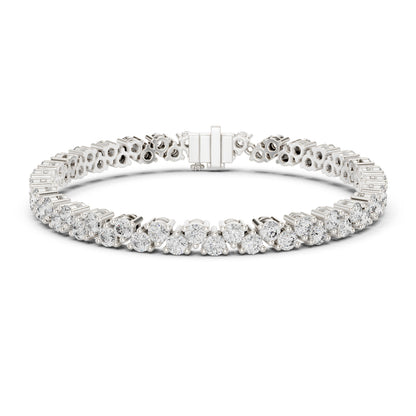 14k Rose Gold Round Lab-Grown Diamond Everyday Wear Bracelet for Women | Pure Carat