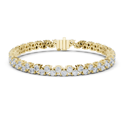 14k Rose Gold Round Lab-Grown Diamond Everyday Wear Bracelet for Women | Pure Carat