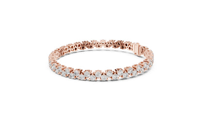 14k Rose Gold Round Lab-Grown Diamond Everyday Wear Bracelet for Women | Pure Carat