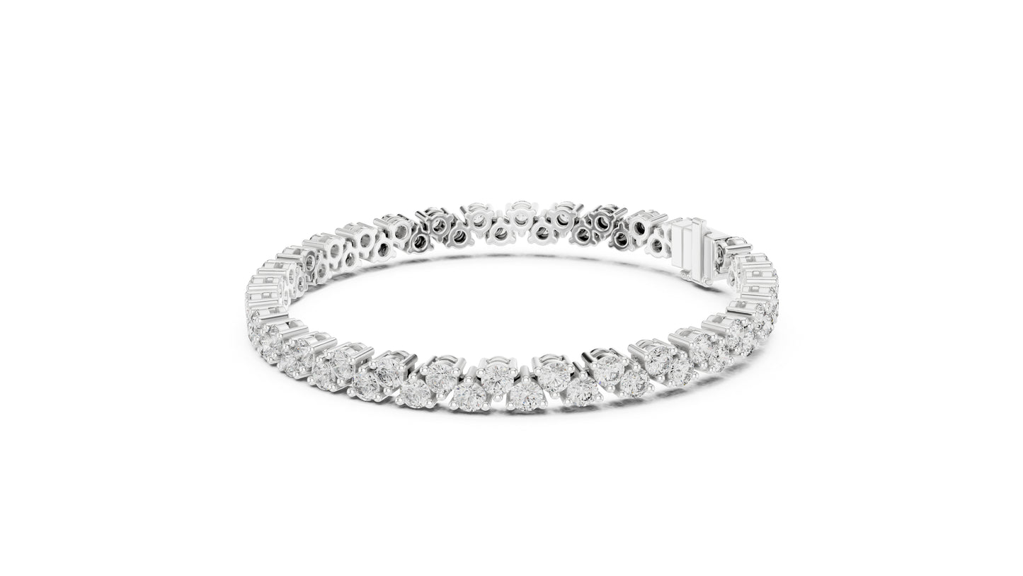 14k Rose Gold Round Lab-Grown Diamond Everyday Wear Bracelet for Women | Pure Carat