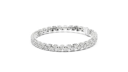 14k Rose Gold Round Lab-Grown Diamond Everyday Wear Bracelet for Women | Pure Carat