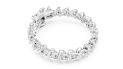 18k White Gold Round Lab-Grown Diamond Engagement Bracelet for Women | Pure Carat
