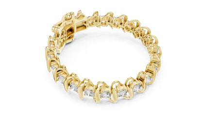 18k White Gold Round Lab-Grown Diamond Engagement Bracelet for Women | Pure Carat
