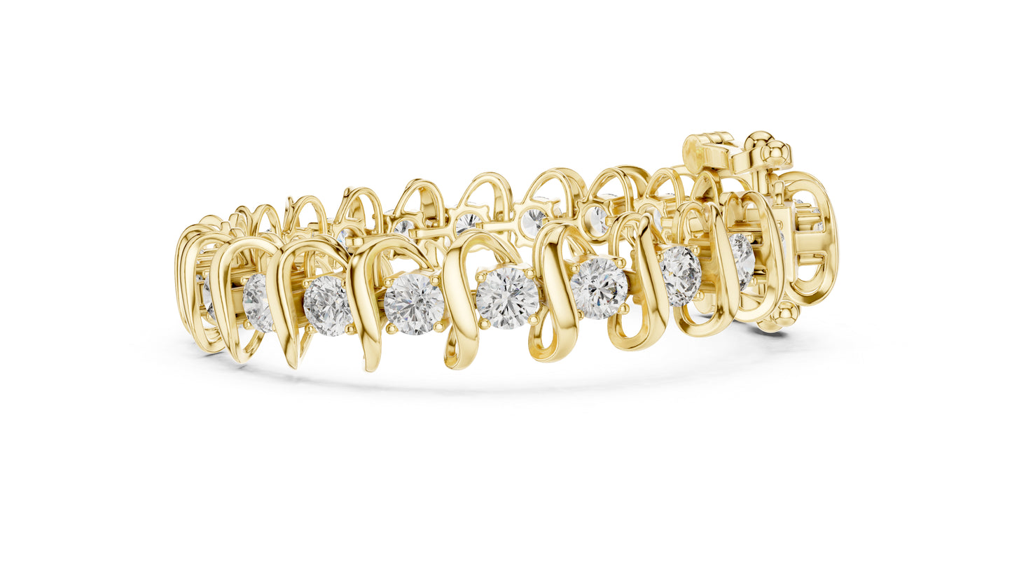 18k White Gold Round Lab-Grown Diamond Engagement Bracelet for Women | Pure Carat