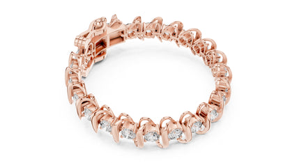 18k White Gold Round Lab-Grown Diamond Engagement Bracelet for Women | Pure Carat