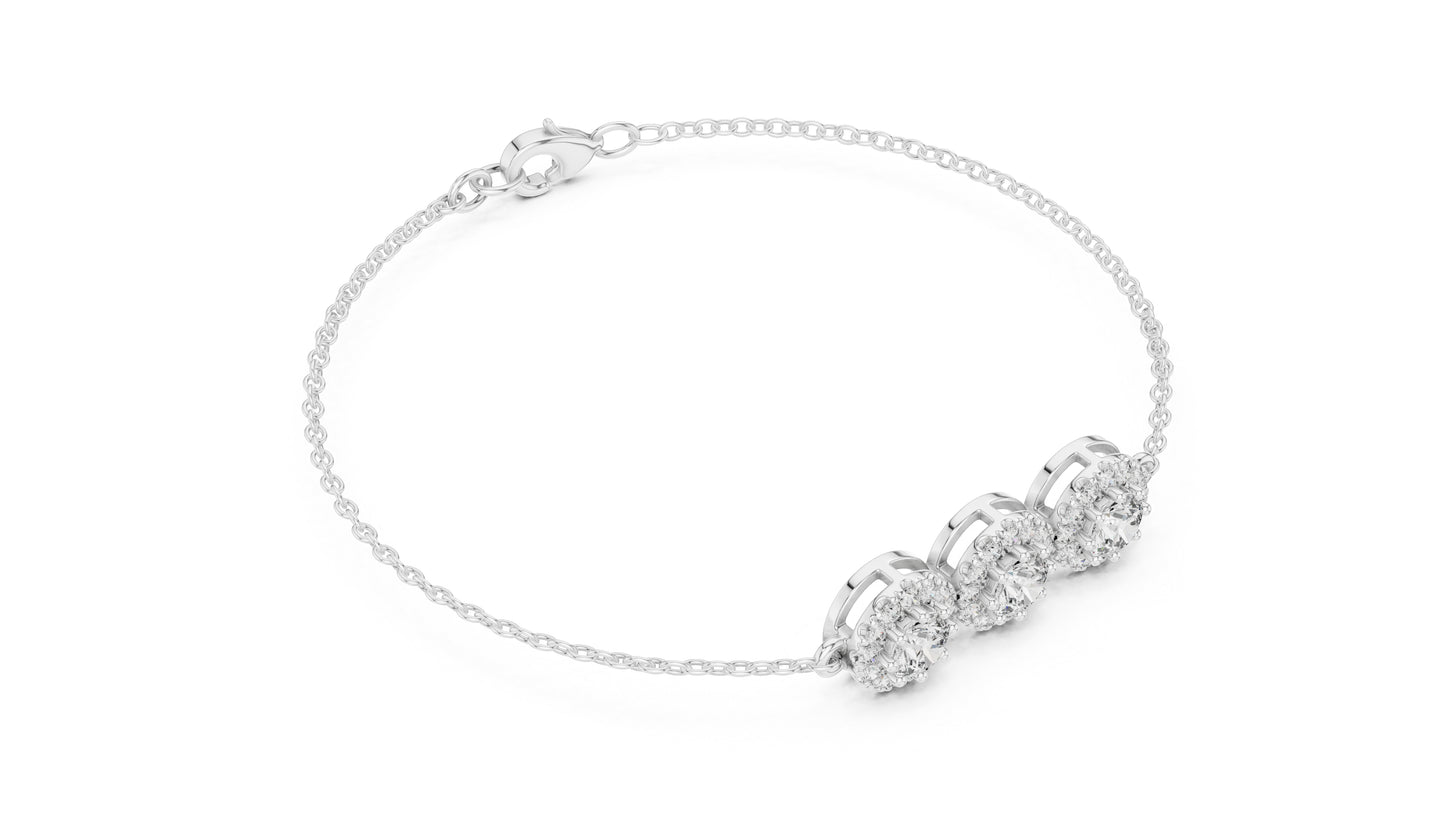 18k Yellow Gold Round Lab-Grown Diamond Wedding Bracelet for Women | Pure Carat