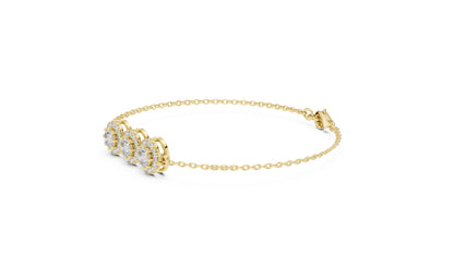 18k Yellow Gold Round Lab-Grown Diamond Wedding Bracelet for Women | Pure Carat
