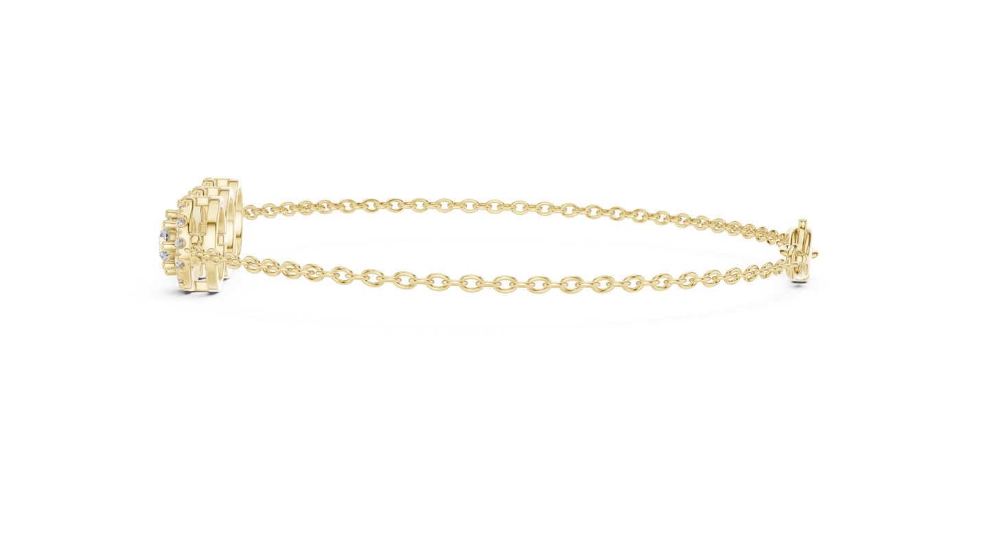 18k Yellow Gold Round Lab-Grown Diamond Wedding Bracelet for Women | Pure Carat