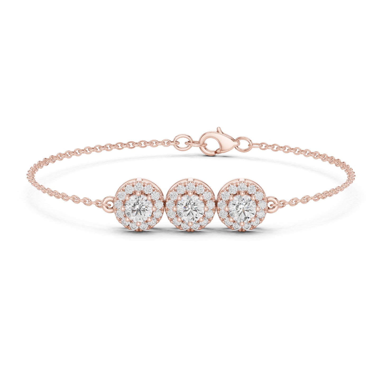 18k Yellow Gold Round Lab-Grown Diamond Wedding Bracelet for Women | Pure Carat